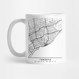 TORONTO CANADA BLACK CITY STREET MAP ART Mug